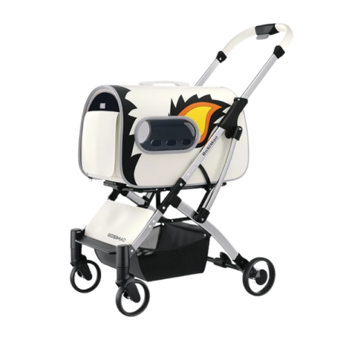 Cochecito para mascotas BOSIMAO 3 en 1 Modelo E510 Carro para mascotas Estructura de aluminio Versión extraíble como bolso y silla de coche, carga 15 kg