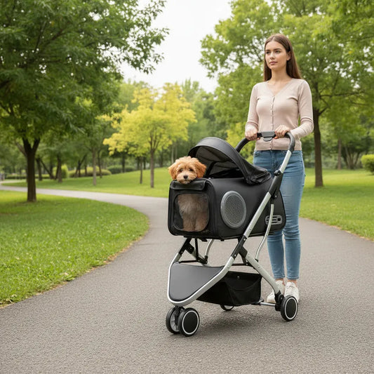 Coche Transportador Para Mascotas Perro Gatos Plegable