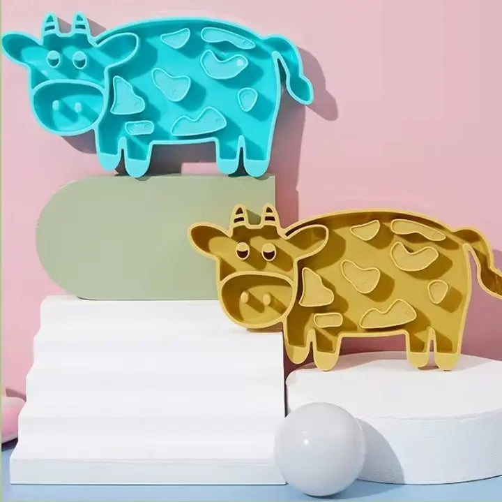 Plato De Alimentación Lenta Con Forma De Vaca Para Perros