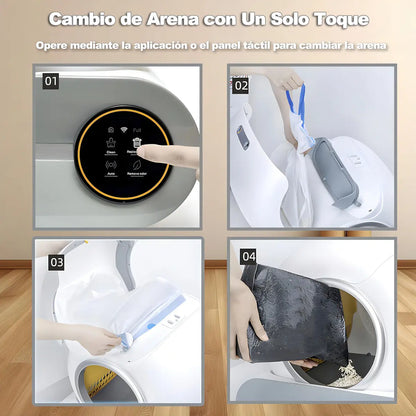Arenero Robot Automatico Para Gatos Roro Baño Caja De Arena Limpieza Automatica