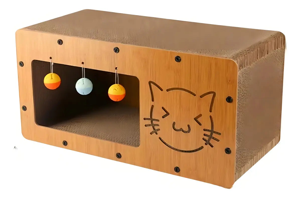 Rascador para Gatos con Casa, Juguete y Cartón Corrugado de FanPet