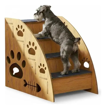 Escalera De Madera Para Mascotas Perro Gatos 4 Niveles L