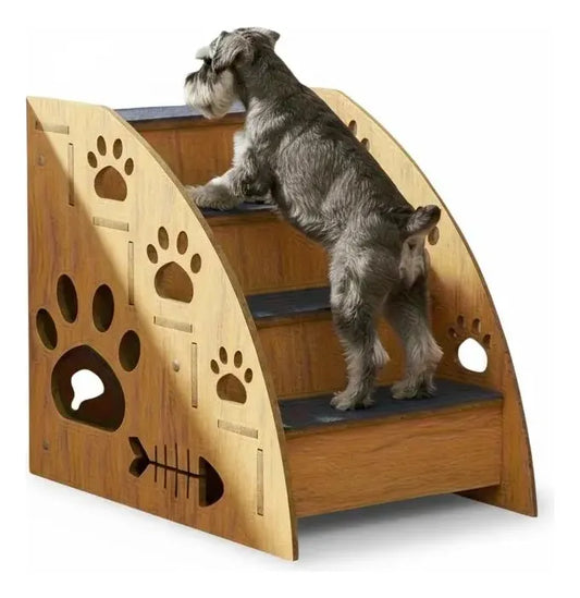 Escalera De Madera Para Mascotas Perro Gatos 4 Niveles L