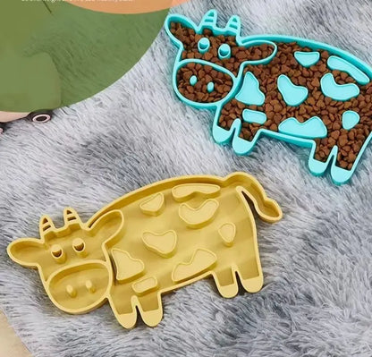 Plato De Alimentación Lenta Con Forma De Vaca Para Perros