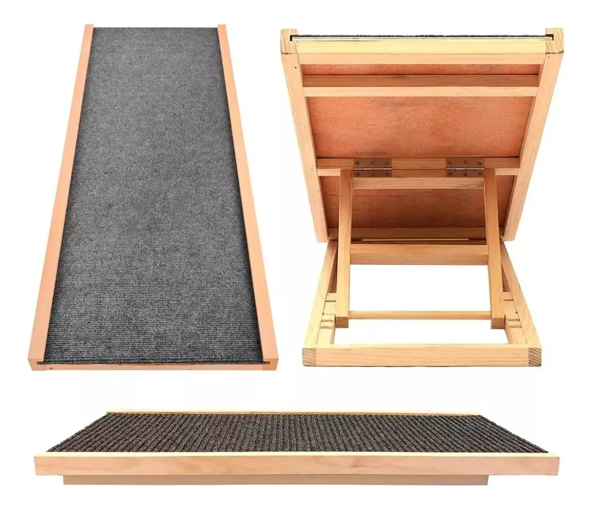 Rampa De Madera Plegable Grande Antideslizante Para Mascota