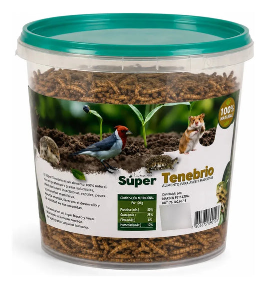 Súper Tenebrios Deshidratados Para Aves Erizos Hámsters 400g