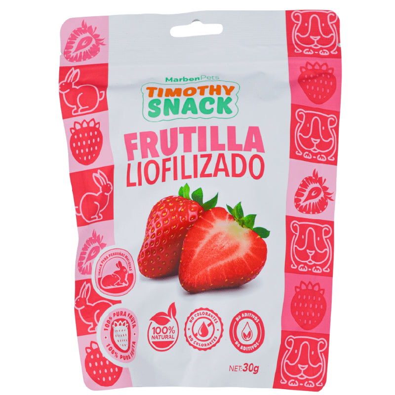 Snack Timothy Frutilla Liofilizado Para Roedores 30gr