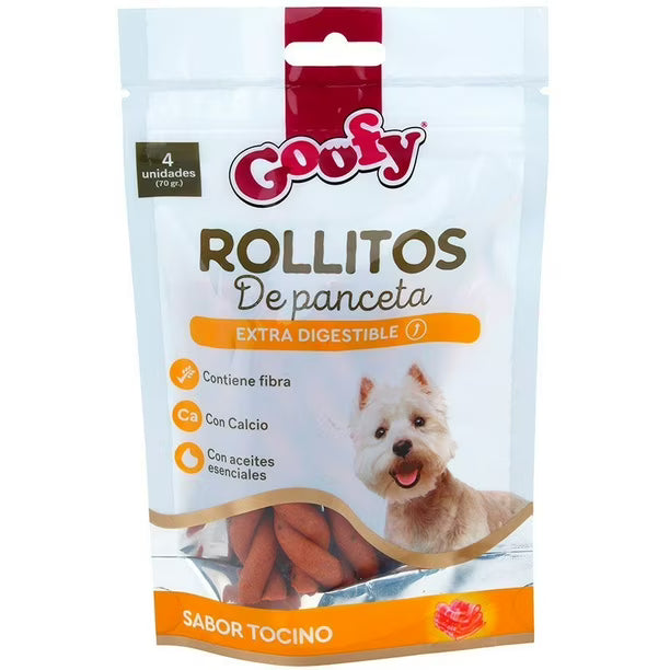 Snack Goofy Rollitos de Panceta Perro, 70gr