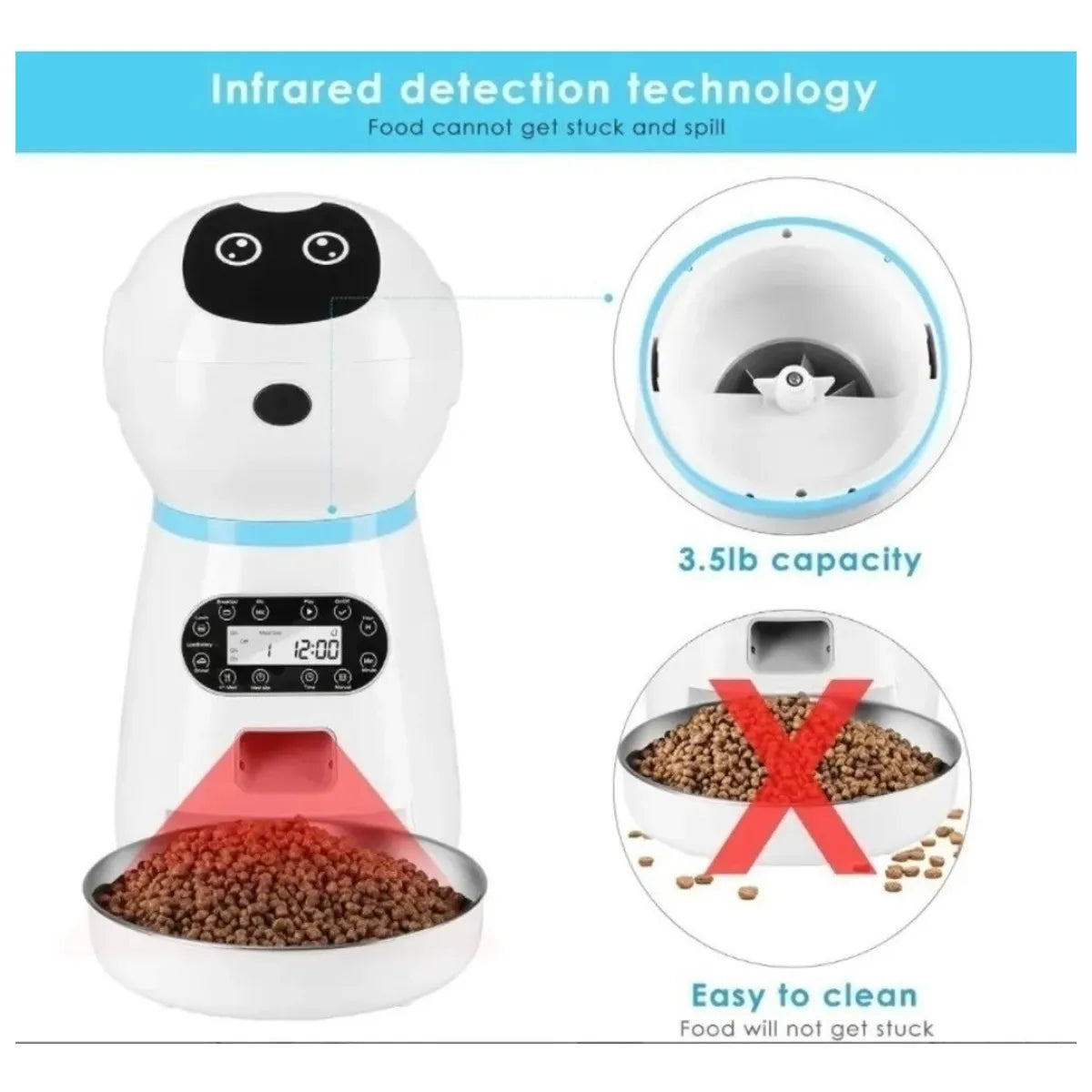 Comedero Robot Alimentador Automático Para Mascotas Dispensador