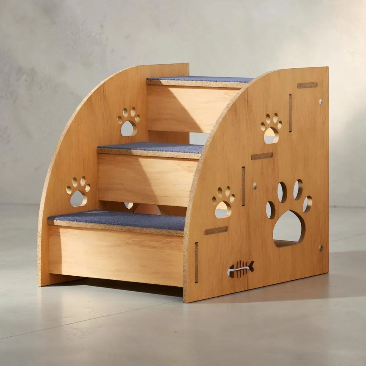 Escalera De Madera Para Perros Pequeños 3 Escalones Marrón