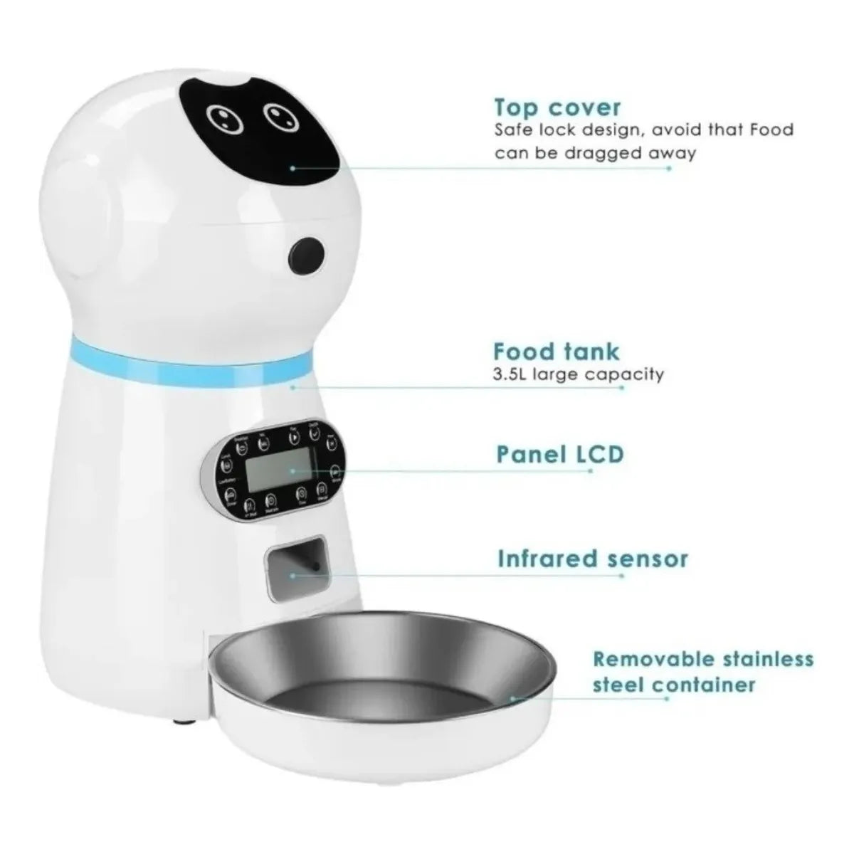 Comedero Robot Alimentador Automático Para Mascotas Dispensador