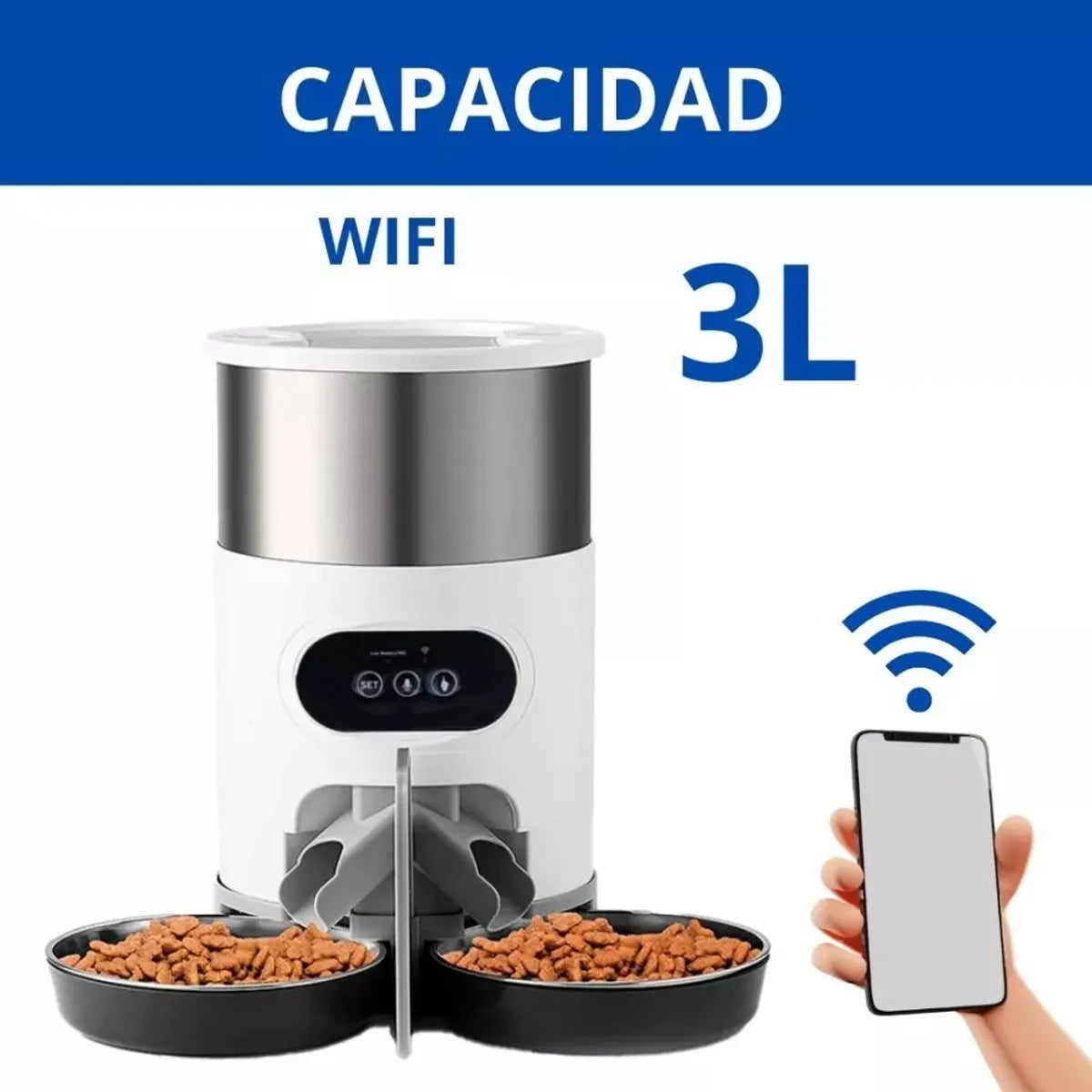 Comedero Automático WiFi 3L con Doble Plato para Perros y Gatos 🐾